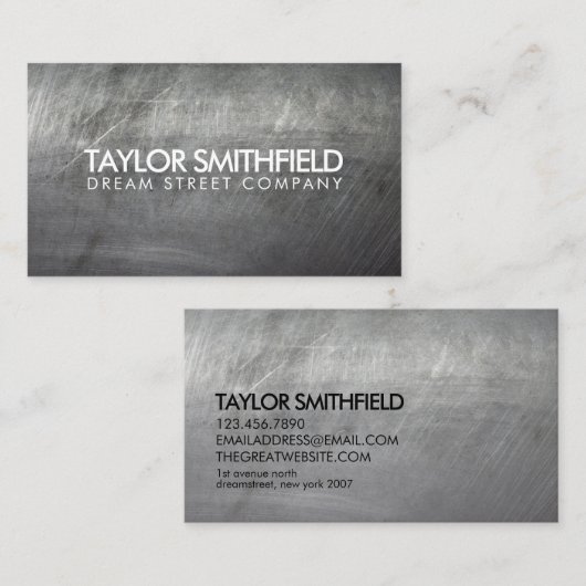 Metaal  visitekaartje (Voorkant / Achterkant)