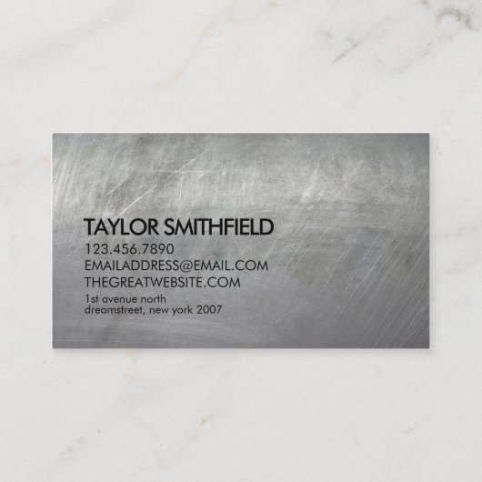 Metaal  visitekaartje (Achterkant)