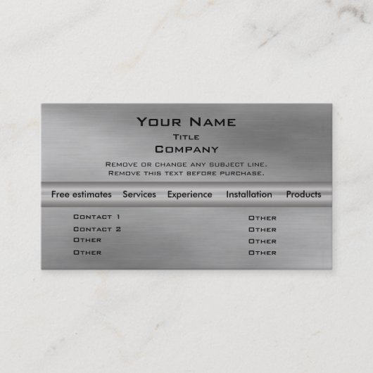 Metaal Visitekaartje 2.0 - Silver info bar (Voorkant)