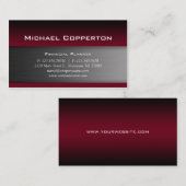 Metaal Visitekaartje Burgundy Red Header (Voorkant / Achterkant)