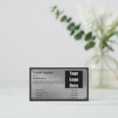 Metaal Visitekaartje II-zilver- met logo (Staand voorkant)