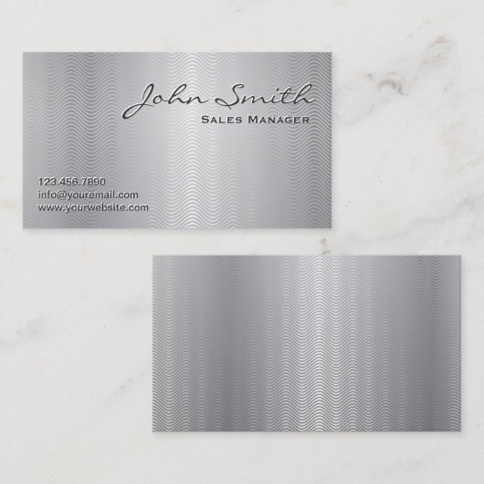 Metaal Visitekaartje van platina golflengtes (Voorkant / Achterkant)