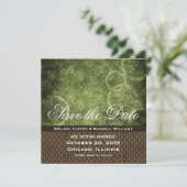 Metaal vistuig sparen de Datum nodigt, Groen uit Kaart (Staand voorkant)