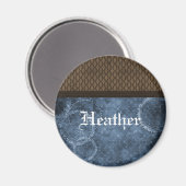Metaal vistuig Steampunk Magnet, Blauw Magneet (Voorkant / Achterkant)