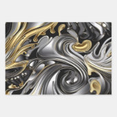 Metaal vloeibaar patroon inpakpapier vel (Voorkant 3)