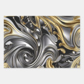 Metaal vloeibaar patroon inpakpapier vel (Voorkant 2)