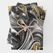 Metaal vloeibaar patroon inpakpapier vel (In situ)