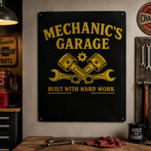 Metaal wandkunst voor de garage van een monteur