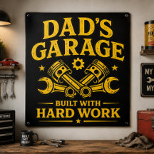 Metaal wandkunst voor in de garage van Vader