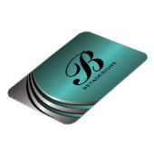 Metaal zilver blauwgroen, monogram aangepast magneet (Linkerzijde)