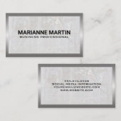Metaal Zilver Geborsteld | Marmer Visitekaartje (Voorkant / Achterkant)