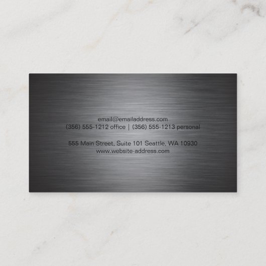 Metaal Zilver geborsteld Visitekaartje (Achterkant)