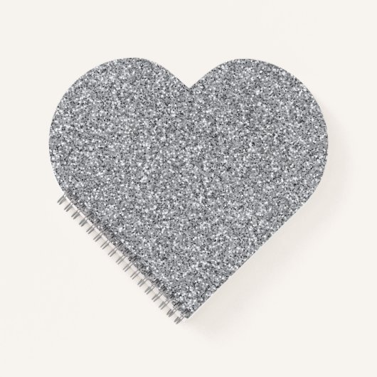 Metaal Zilver Glitter Notitieboek (Voorkant)