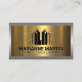 Metaal Zilver Goud Geborsteld | Onroerend goed Visitekaartje (Voorkant)