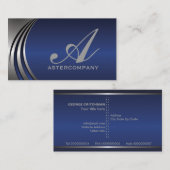 Metaal zilver grijs blauw in het oog springend, mo visitekaartje (Voorkant / Achterkant)