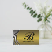 Metaal zilver grijs, goud in het oog springend mon visitekaartje (Staand voorkant)