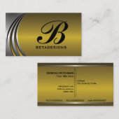 Metaal zilver grijs, goud in het oog springend mon visitekaartje (Voorkant / Achterkant)