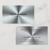Metaal Zilver Grijs Roestvrij staal Print Visitekaartje (Voorkant / Achterkant)