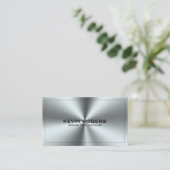 Metaal Zilver Grijs Roestvrij staal Print Visitekaartje (Staand voorkant)