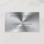 Metaal Zilver Grijs Roestvrij staal Print Visitekaartje (Achterkant)