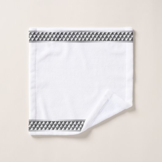 Metaal Zilver Industrieel Patroon Bad Handdoek (Wasdoekje)