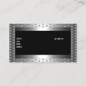 Metaal Zilveren noppen Zwart Elegant Classy Visitekaartje (Achterkant)