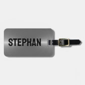 Metaal Zilveren Textuur Roestvrij Staal Kijk Lugg Bagagelabel (Voorkant horizontaal)