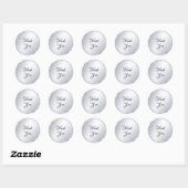 Metaal Zilveren Uitzicht Bedankt Tekst Sjabloon Ronde Sticker (Vel)