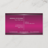 Metaal zilvergrijs fuchsia, in het oog springend m visitekaartje (Achterkant)