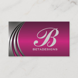 Metaal zilvergrijs fuchsia, in het oog springend m visitekaartje