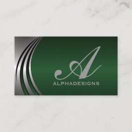 Metaal zilvergrijs, groen in het oog springend mon visitekaartje