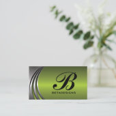 Metaal zilvergrijs, groen in het oog springend mon visitekaartje (Staand voorkant)