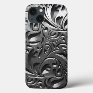 Metaal zilvermetallisch gegraveerd abstract staal Case-Mate iPhone case