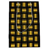 Metaal Zwart Goud Gift Bag Medium Cadeauzakje (Voorkant)