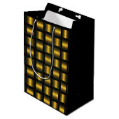 Metaal Zwart Goud Gift Bag Medium Cadeauzakje (Voorkant Gekanteld)
