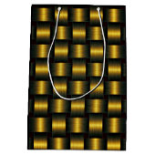 Metaal Zwart Goud Gift Bag Medium Cadeauzakje (Achterkant)
