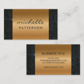 Metaal | Zwarte marmer Visitekaartje (Voorkant / Achterkant)