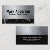 Metaal | Zwarte marmer Visitekaartje (Voorkant / Achterkant)
