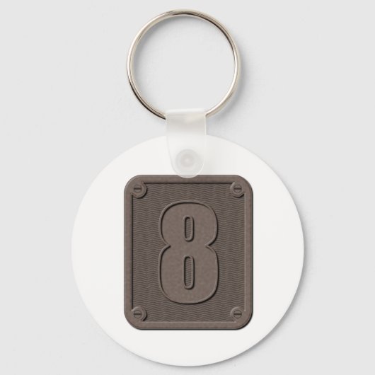 Metaalaantal Acht Sleutelhanger (Voorkant)