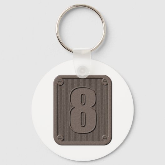 Metaalaantal Acht Sleutelhanger (Achterkant)