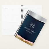 Metaalachtergrond met roze streep planner (Display)