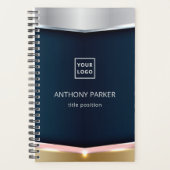 Metaalachtergrond met roze streep planner (Voorkant)