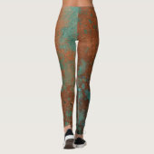 Metaalachtig Blauwgroen en koper Leggings (Achterkant)