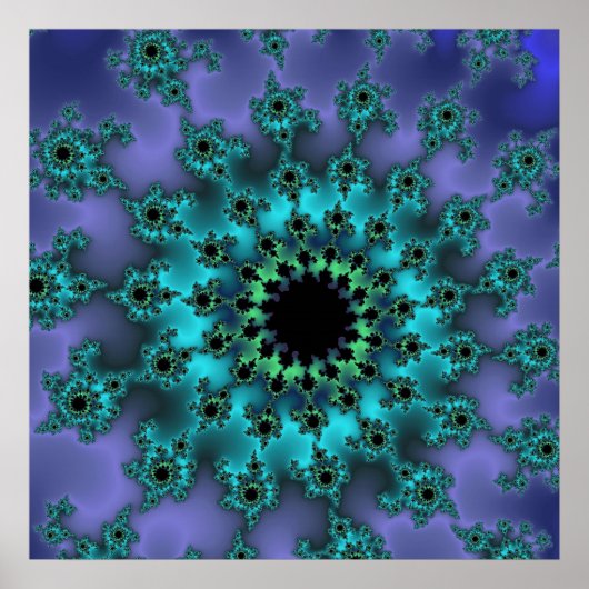 Metaalachtig Blauwgroen oog Poster (Voorkant)