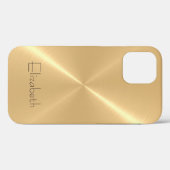 Metaalachtig Bleek Goud RVS Metaal Look Case-Mate iPhone Case (Achterkant (horizontaal))