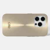 Metaalachtig Bleek GoudTextuur RVS-Uiterlijk Case-Mate iPhone Case (Achterkant (horizontaal))