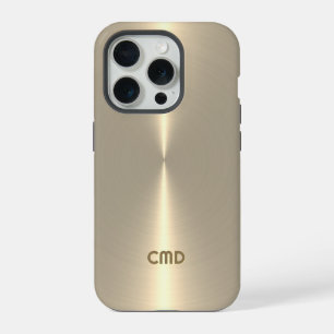 Metaalachtig Bleek GoudTextuur RVS-Uiterlijk iPhone 15 Pro Case