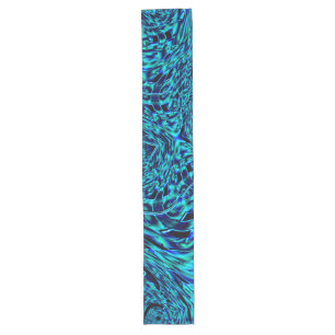 Metaalachtig effect met gekromd blauw en groen afb lange tafelloper