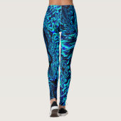 Metaalachtig effect met gekromd blauw en groen afb leggings (Achterkant)