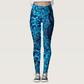 Metaalachtig effect met gekromd blauw en groen afb leggings (Voorkant)